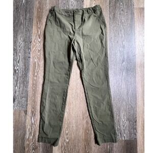 JW Trousers Women 12 Olive Green Tapered Chino Casual Workwear Pants
